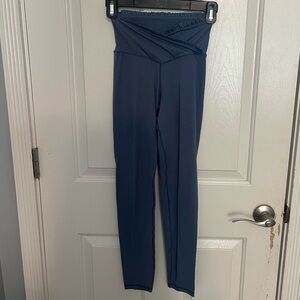 Aerie crossover leggings with ruffle detail.